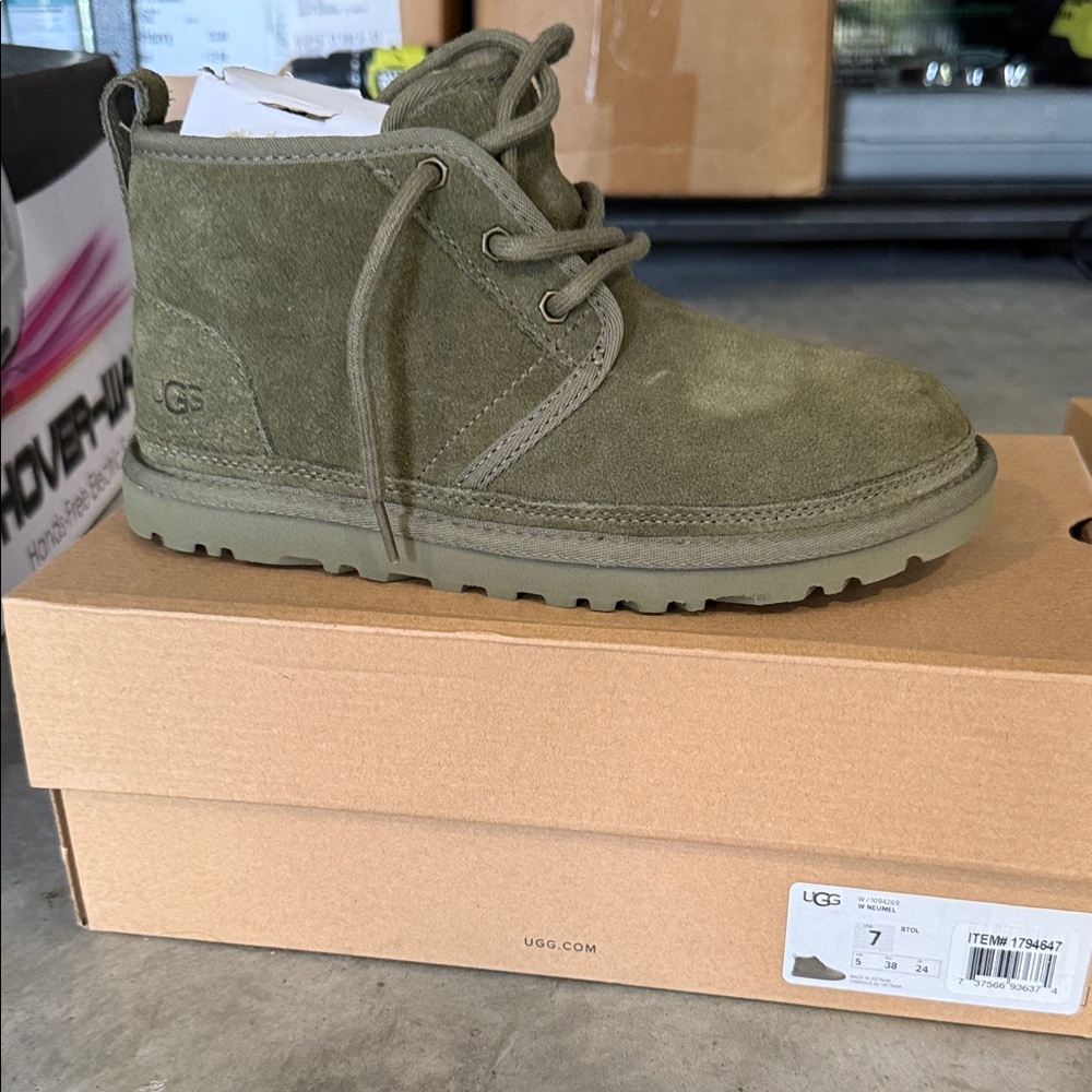 UGG Sage Green Suede Ankle Boots